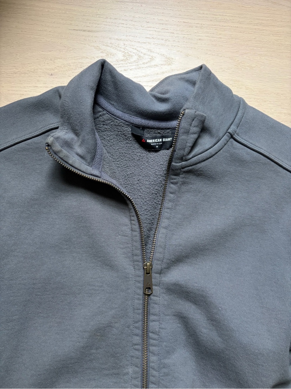 American Giant Men's Gray Zip-Front Sweater